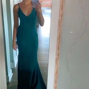 Lulus forest green maxi dress/ floor length gown